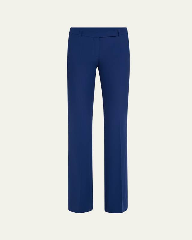 Bootcut Leaf Crepe Trousers